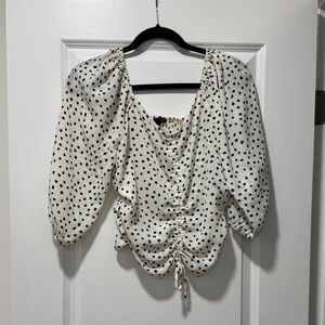 Polka Dot Ruched Women's Top
